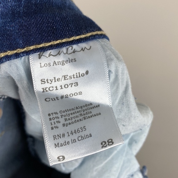 Kancan Blue Skinny Straight Raw Hem Distressed Jeans Size 9/28 - Picture 14 of 15